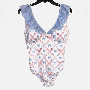 Abby & Evie Girls XL Bow Swimsuit Ruffle Tie Back 14 16 NWT Cottagecore